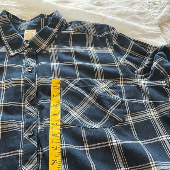 Faded Glory Womens XXL Blue/White Long Sleeve Plaid Shirt - Picture 14 of 15